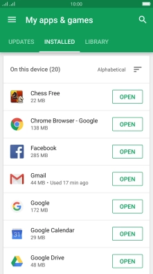 Press the required app.