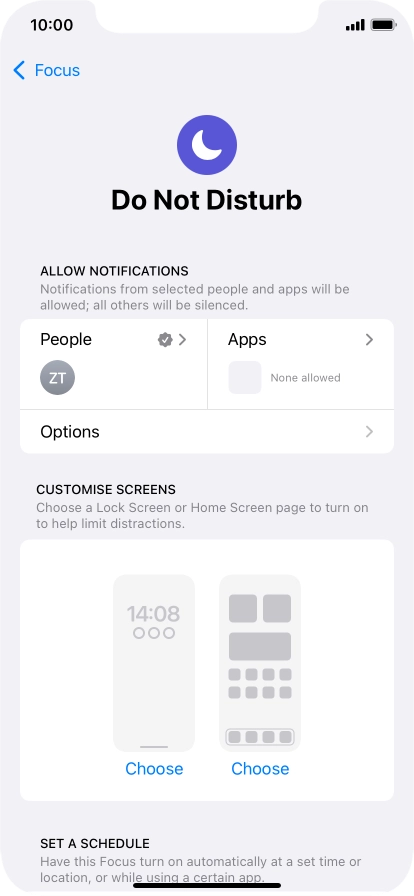 Press People and follow the instructions on the screen to select which contacts you would like to receive calls and notifications from when Do Not Disturb is turned on.