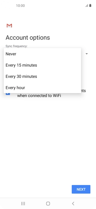 Press the required setting. Press the required setting.
