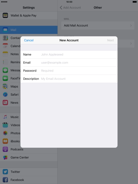 Press Name and key in the required sender name.