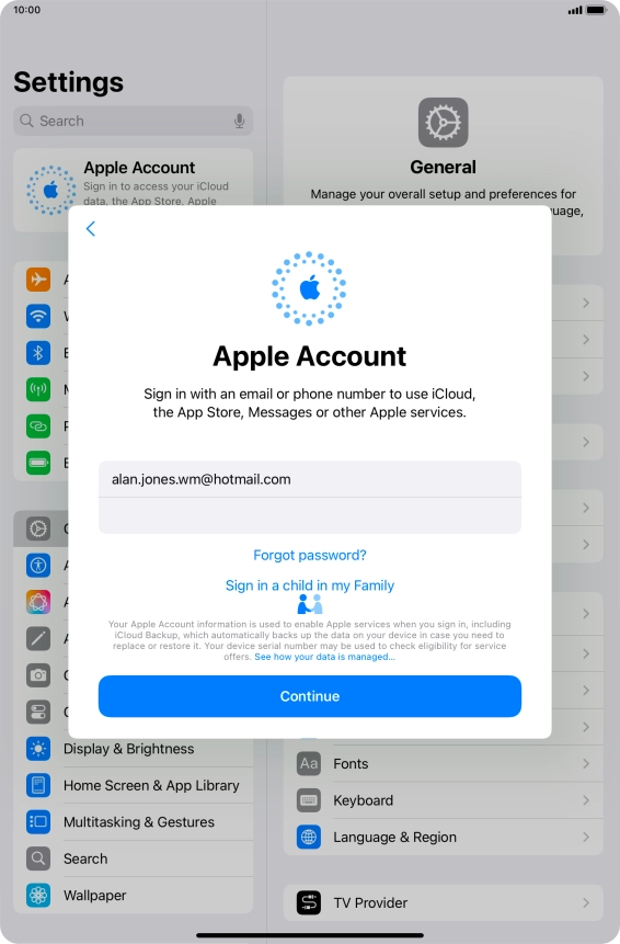 Press Continue. Press Continue.