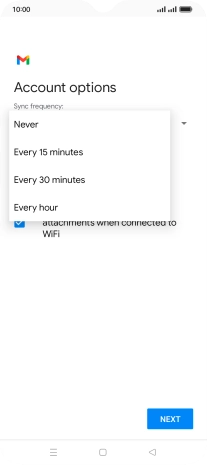 Press the required setting.