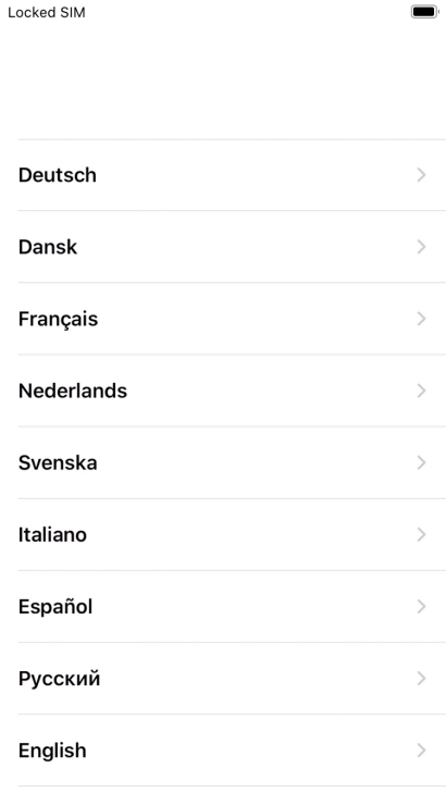 Press the required language.