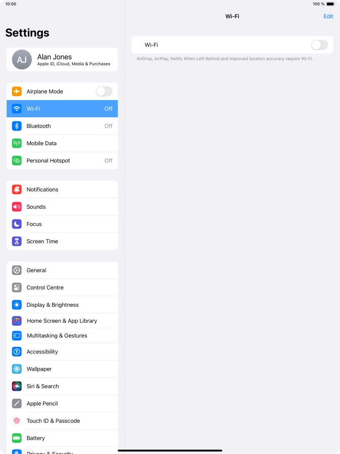 Press the indicator next to 