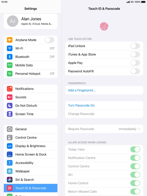 Press Add a Fingerprint... and follow the instructions on the screen to add your fingerprint.