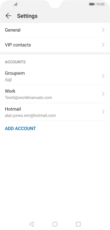 Press the required email account.