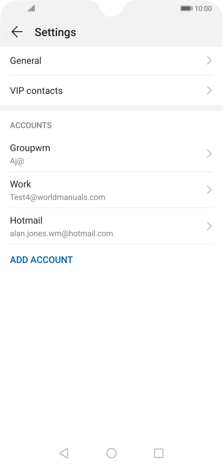 Press the required email account.