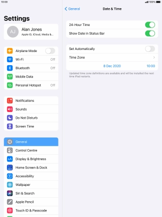 Press the indicator next to 