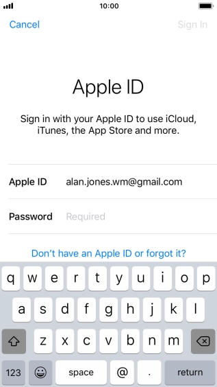 Press the field next to 