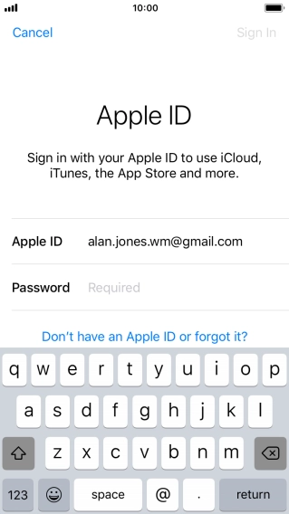 Press the field next to 