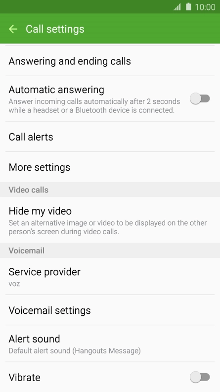 Press Voicemail settings.