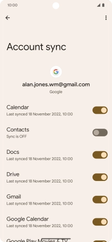 Press the indicator next to 