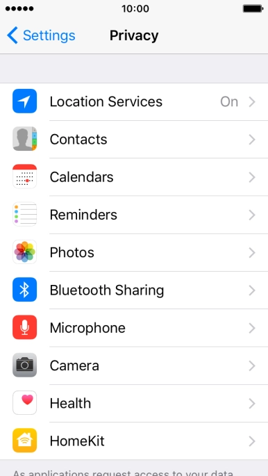 Press Location Services.