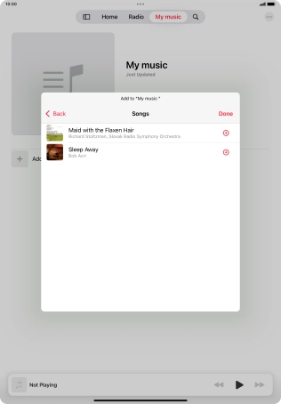 Go to the required category and press the add icon next to the required audio file.