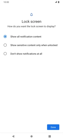 Press the required setting. Press the required setting.