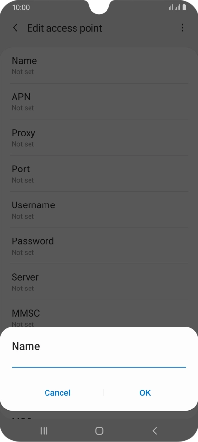 Key in Vodafone MMS and press OK.