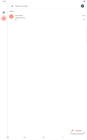 Press the email account icon.