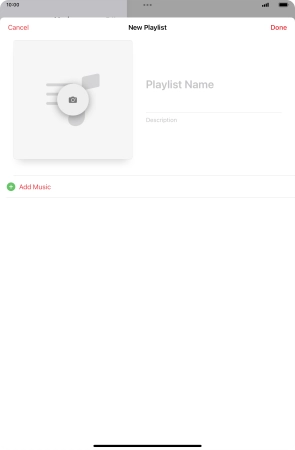 Press the text input field and key in a name for the playlist.