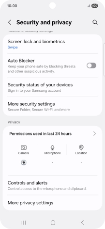 Press More security settings. Press More security settings.