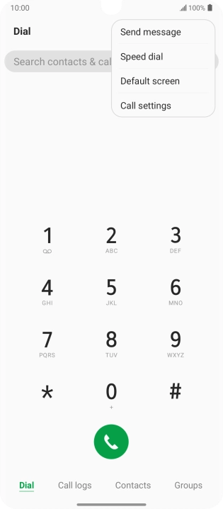 Press Call settings.