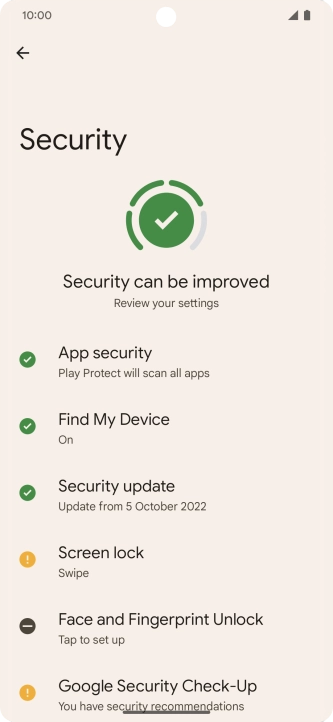 Press Face and Fingerprint Unlock.