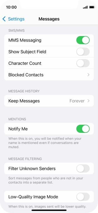 Press the indicator next to 