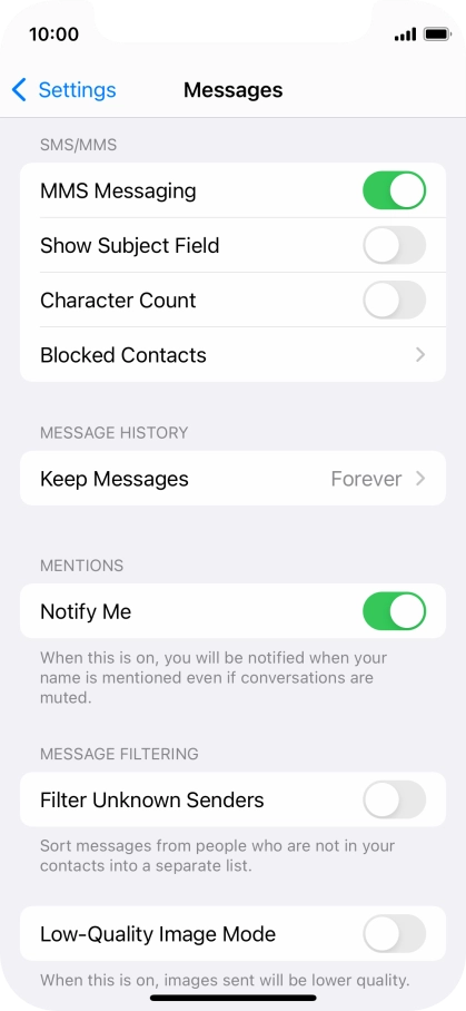 Press the indicator next to 