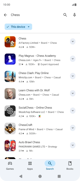 Press the required app.