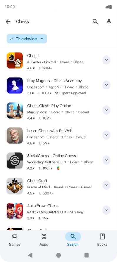 Press the required app.