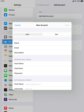 Press Host Name and key in the name of your email provider's outgoing server. Please note that if you can't send email messages when using your email provider's outgoing server, key in smtp.vodafone.net.au (Vodafone's outgoing server).