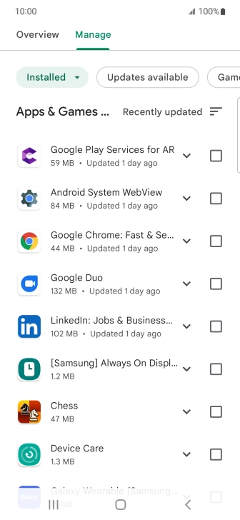 Press the required app.