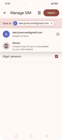 Press the required Google account.
