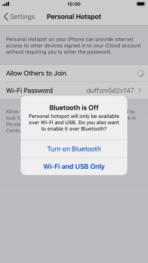 If Wi-Fi is turned on, press Wi-Fi and USB Only.