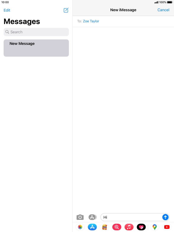 Press the send icon.