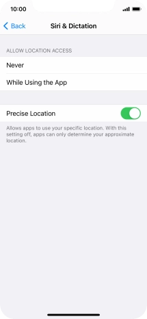 Press the required setting to turn the function on or off.