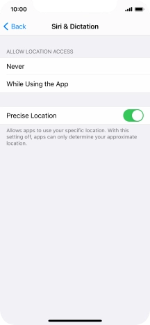 Press the required setting to turn the function on or off.