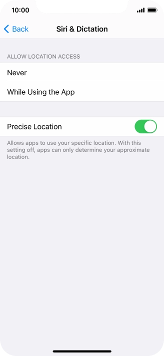 Press the required setting to turn the function on or off.