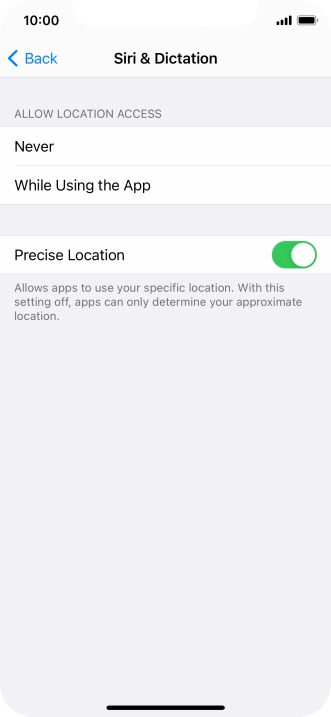 Press the required setting to turn the function on or off.