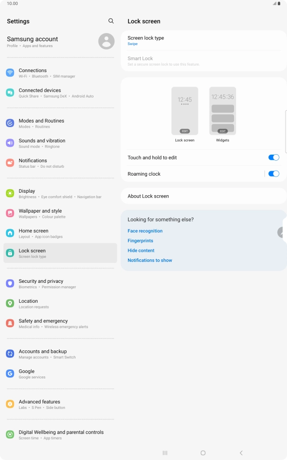 Press Screen lock type.