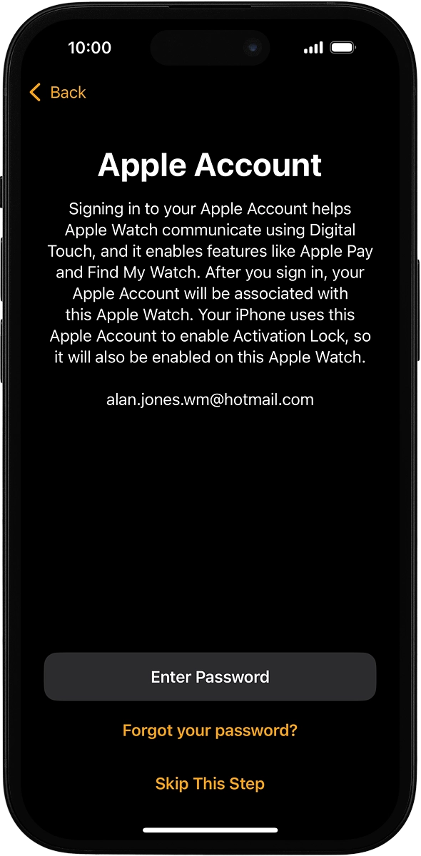 On your phone: Press Enter Password.