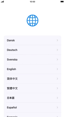 Press the required language.