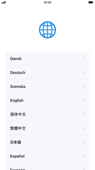Press the required language.