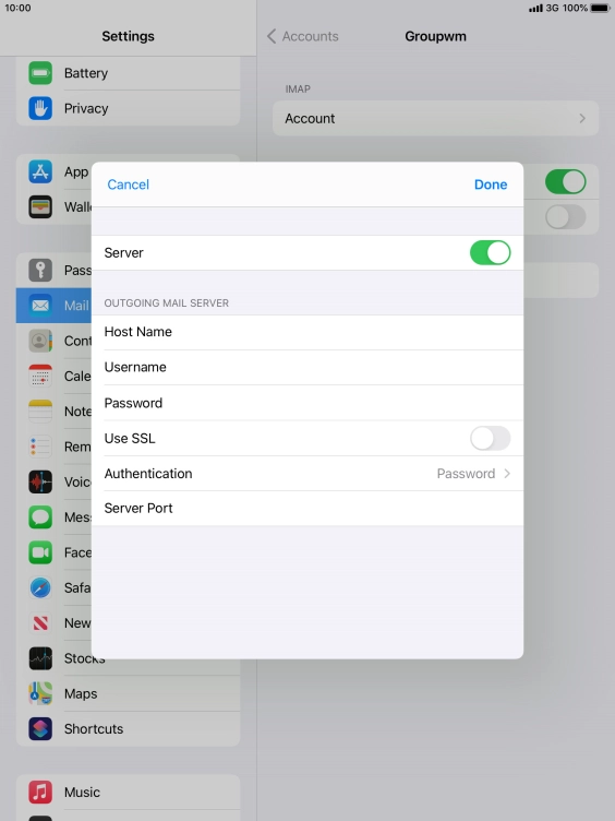 Press Authentication.