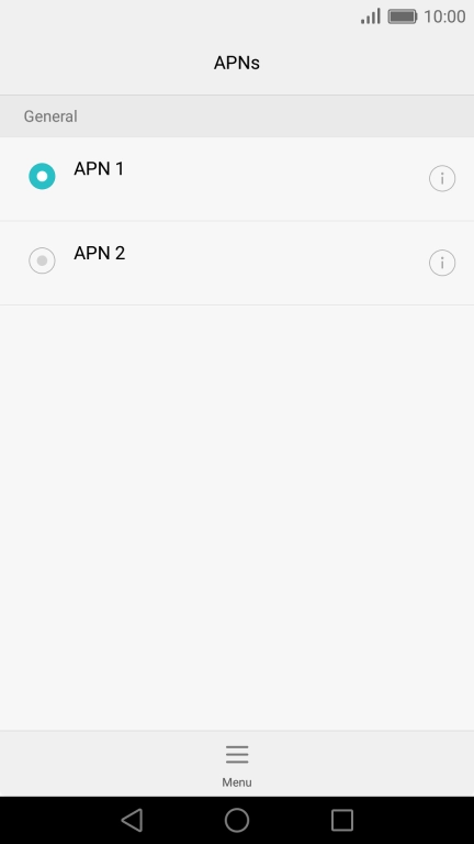 Press the field next to the required data connection to activate it.