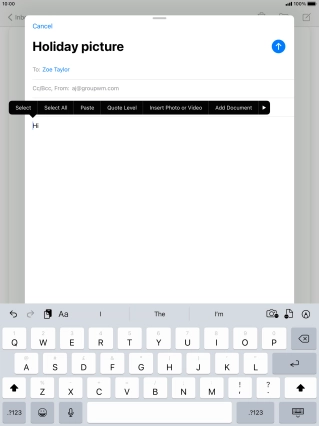 Press Insert Photo or Video and follow the instructions on the screen to attach a picture or a video clip.
