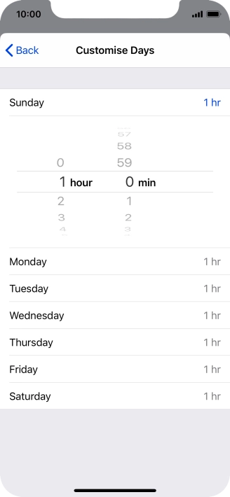 Select the required time limit.