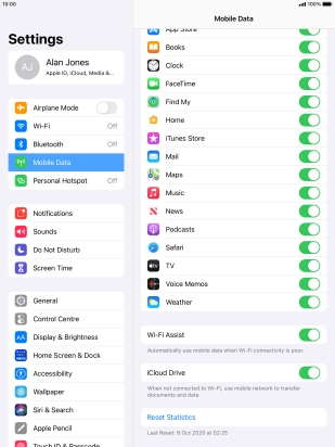 Press the indicator next to 