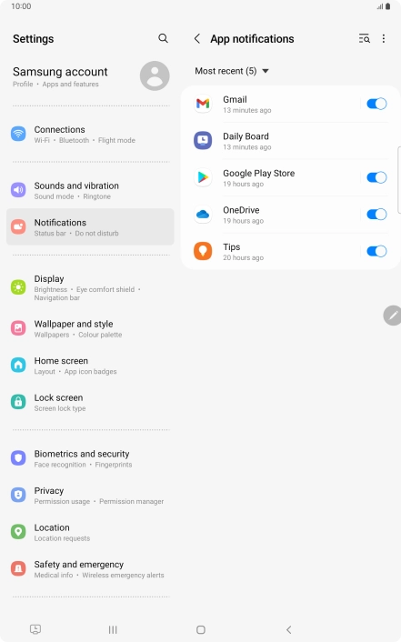 Press the drop down list.