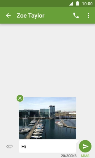 Press the send icon when you've finished your text message.