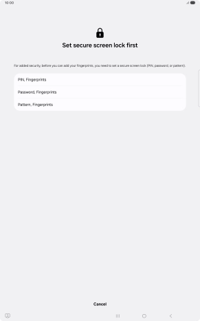 Press the required lock code and follow the instructions on the screen to create an additional lock code.